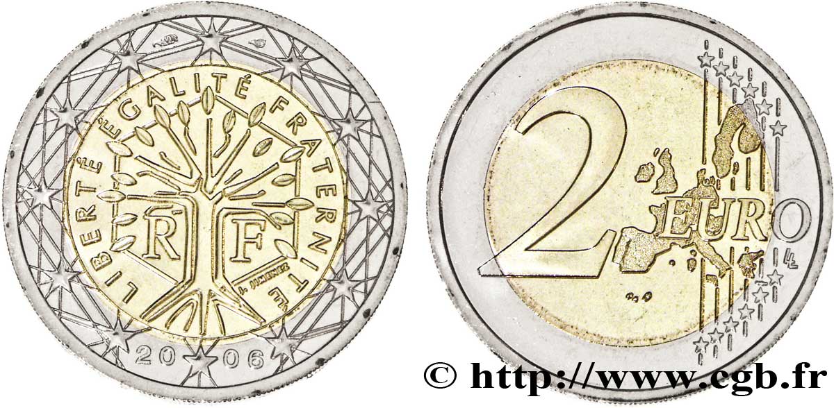 FRANCE 2 Euro ARBRE tranche A 2006 MS64
