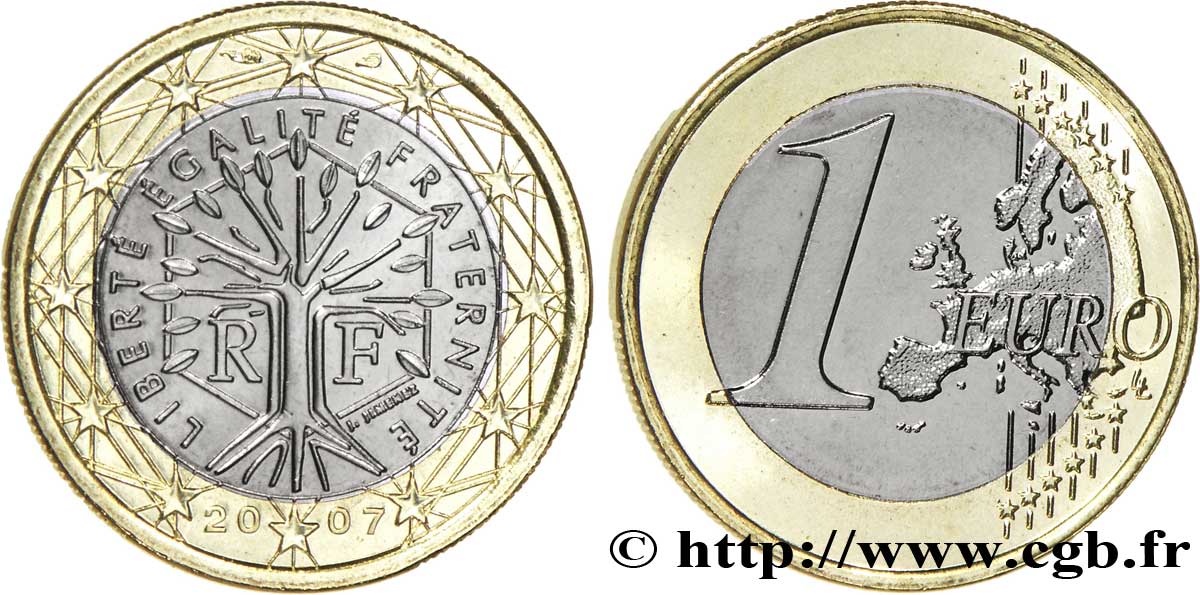 FRANCE 1 Euro ARBRE 2007 MS64