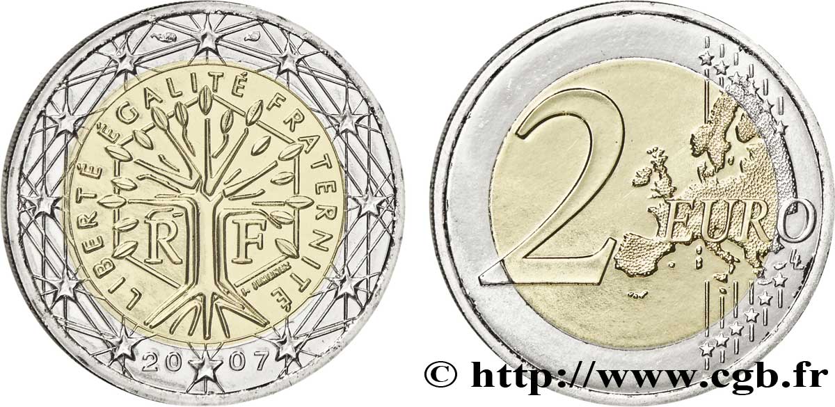 FRANKREICH 2 Euro ARBRE tranche B 2007