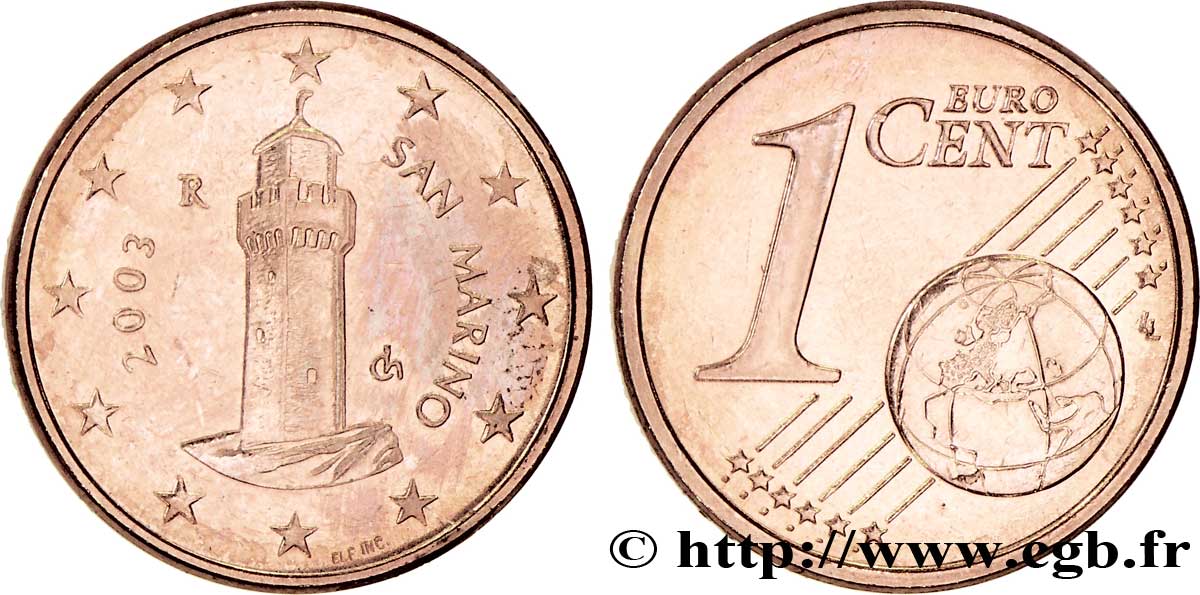 RÉPUBLIQUE DE SAINT- MARIN 1 Cent MONTALE 2003 SPL63