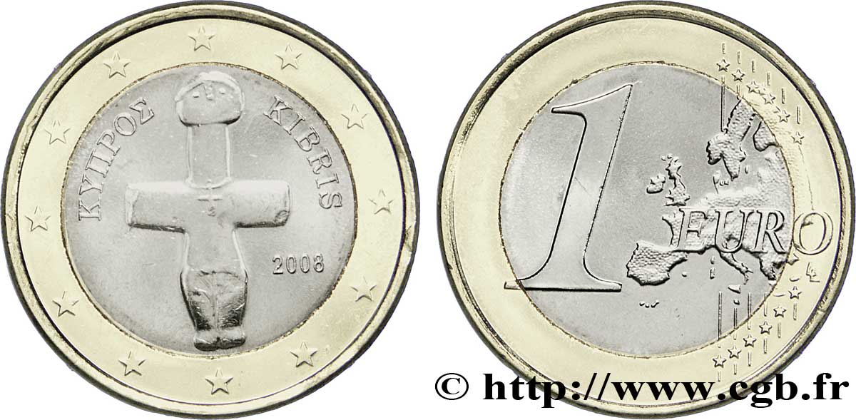 CYPRUS 1 Euro IDOLE DE POMOS 2008 MS