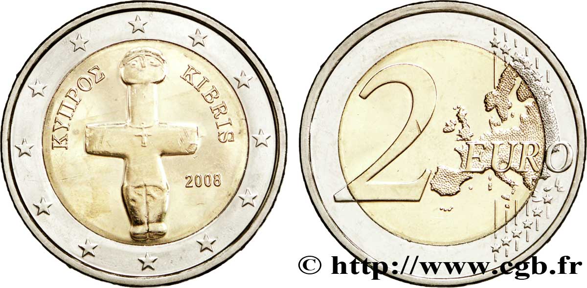 CHIPRE 2 Euro IDOLE DE POMOS tranche A   2008 SC63