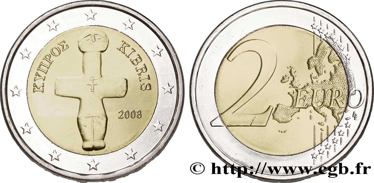 CHYPRE 2 Euro IDOLE DE POMOS tranche B 2008 SPL63