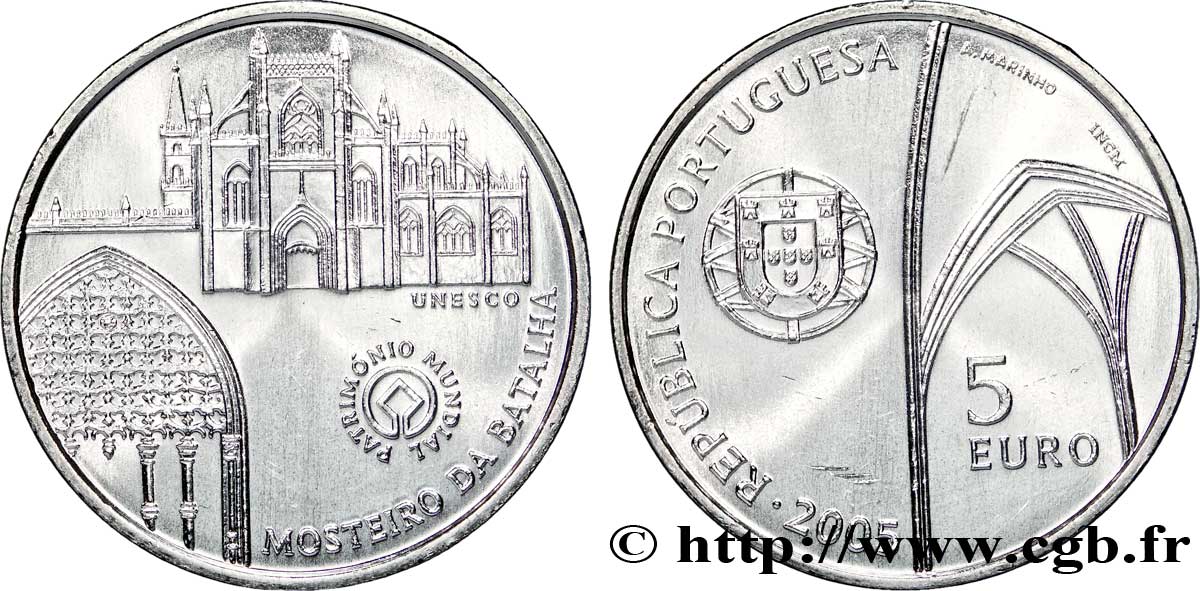 PORTUGAL 5 Euro MONASTÈRE DE BATALHA 2005
