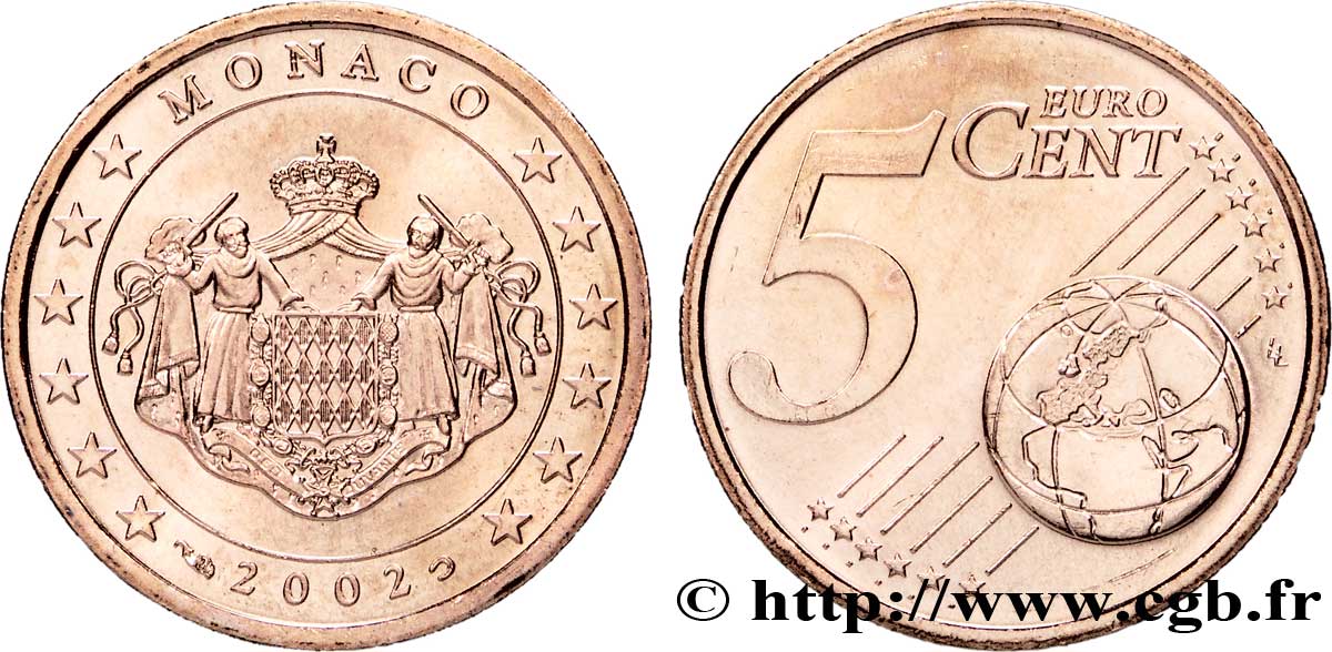 MONACO 5 Cent ARMOIRIES 2002 MS
