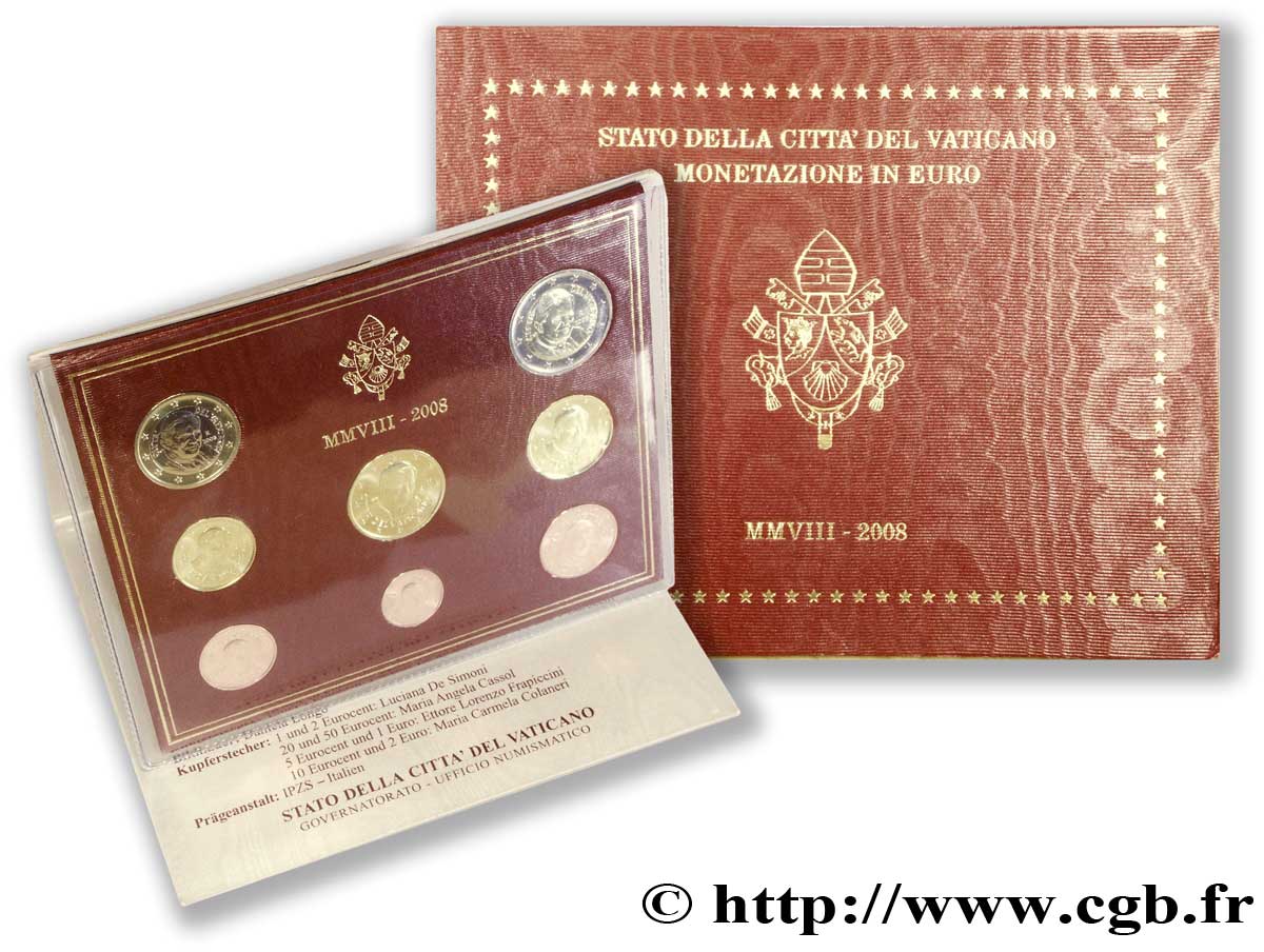 VATICAN SÉRIE Euro BRILLANT UNIVERSEL  2008 Brilliant Uncirculated