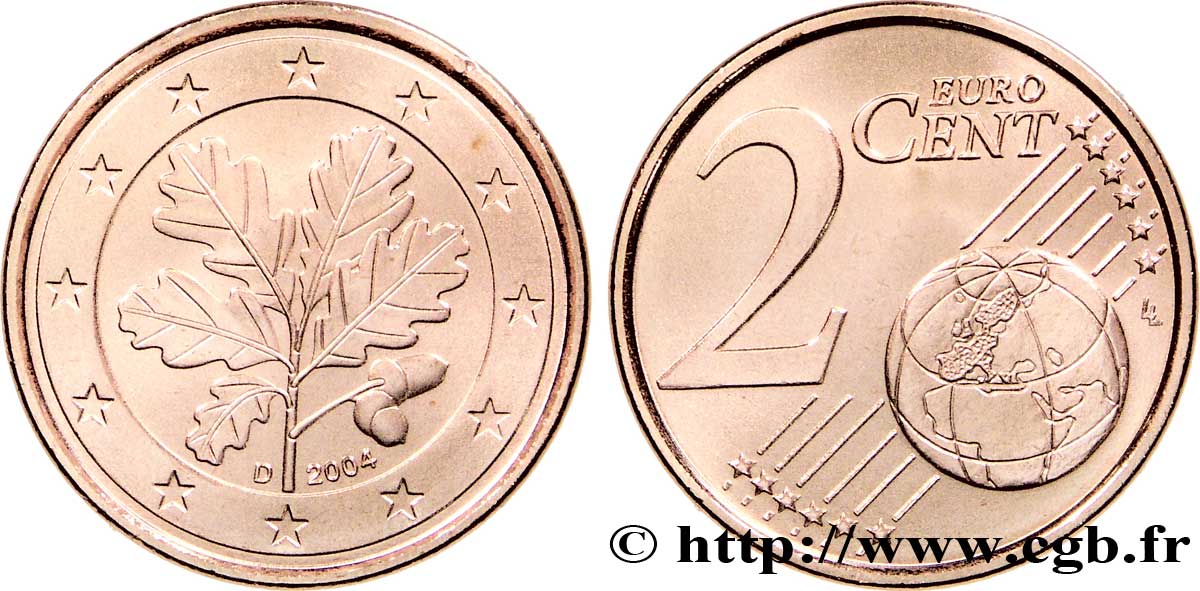 ALLEMAGNE 2 Cent RAMEAU DE CHÊNE - Munich D 2004 SPL63