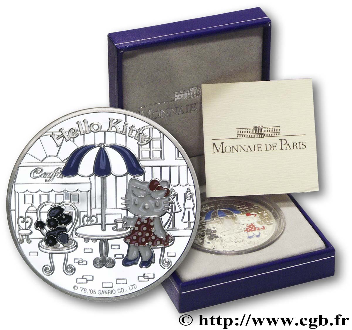 FRANCE Belle Épreuve 1 Euro 1/2 KITTY ET POODLE DANS UN CAFÉ 2005 Proof set