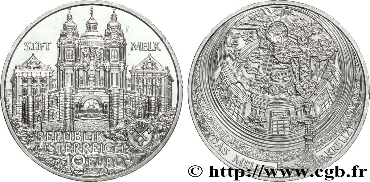 AUSTRIA 10 Euro ABBAYE DE MELK 2007 MS