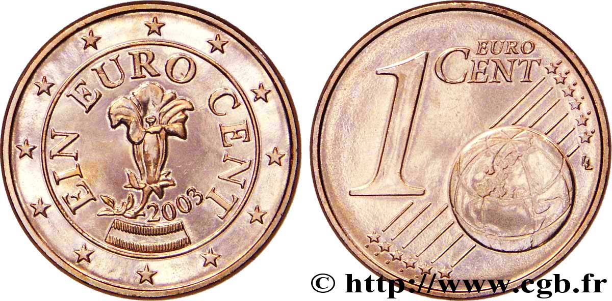 ÖSTERREICH 1 Cent GENTIANE 2003