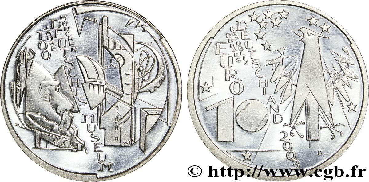 GERMANY 10 Euro CENTENAIRE DU MUSÉE ALLEMAND DE MUNICH tranche B 2003 MS63
