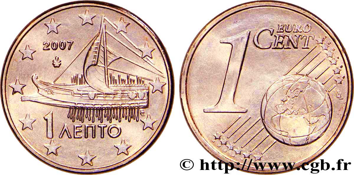 GRECIA 1 Cent TRIRÈME 2007 SC63