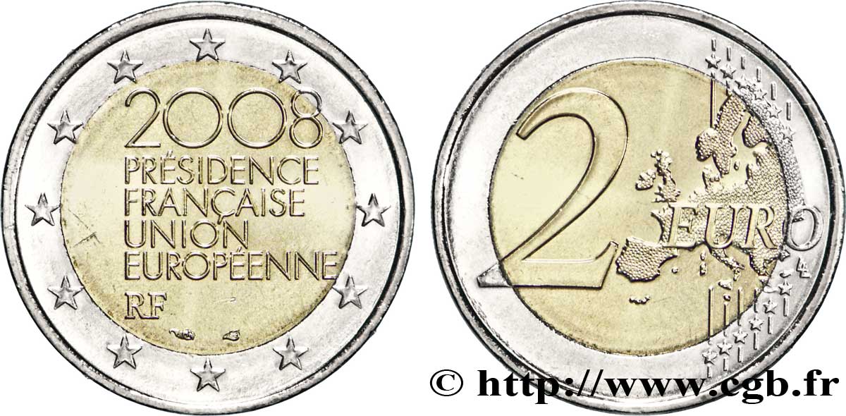 FRANCIA 2 Euro PRÉSIDENCE FRANÇAISE DE L’UNION EUROPÉENNE 2008 SC