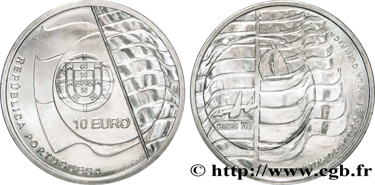PORTUGAL 10 Euro CHAMPIONNAT DU MONDE DE VOILE OLYMPIQUE - CASCAIS 2007