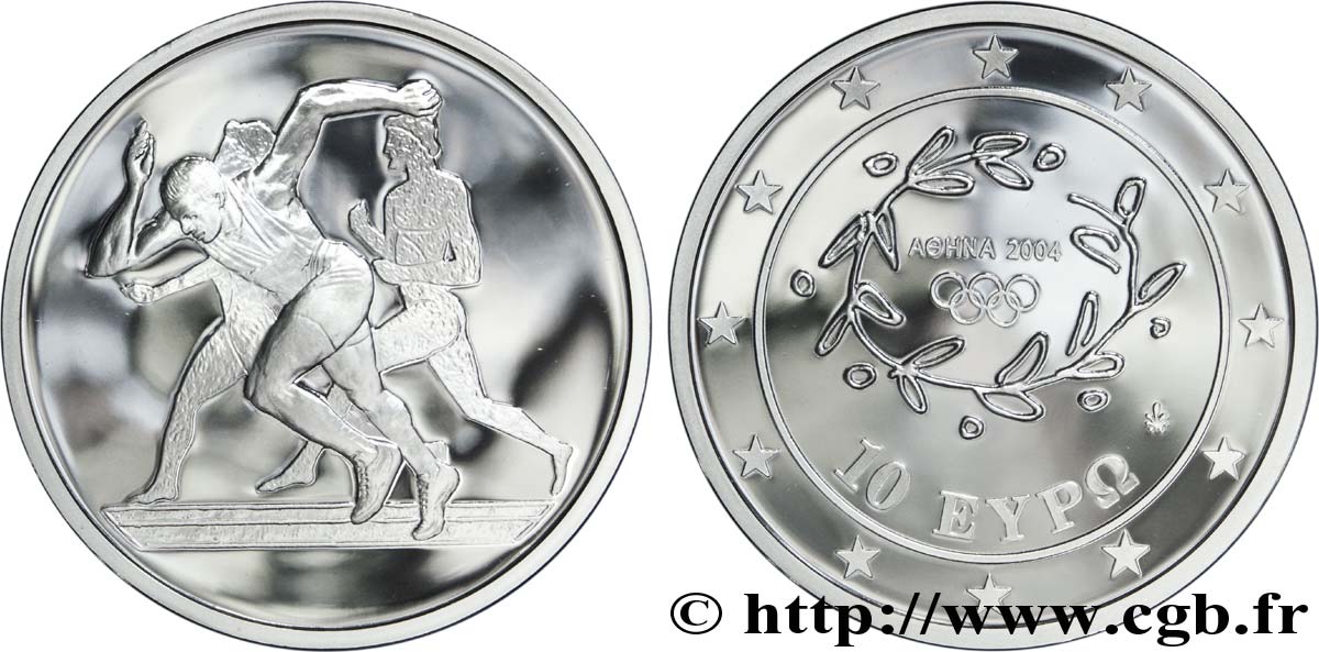 GRIECHENLAND 10 Euro ATHÈNES 2004 - COURSE 2003