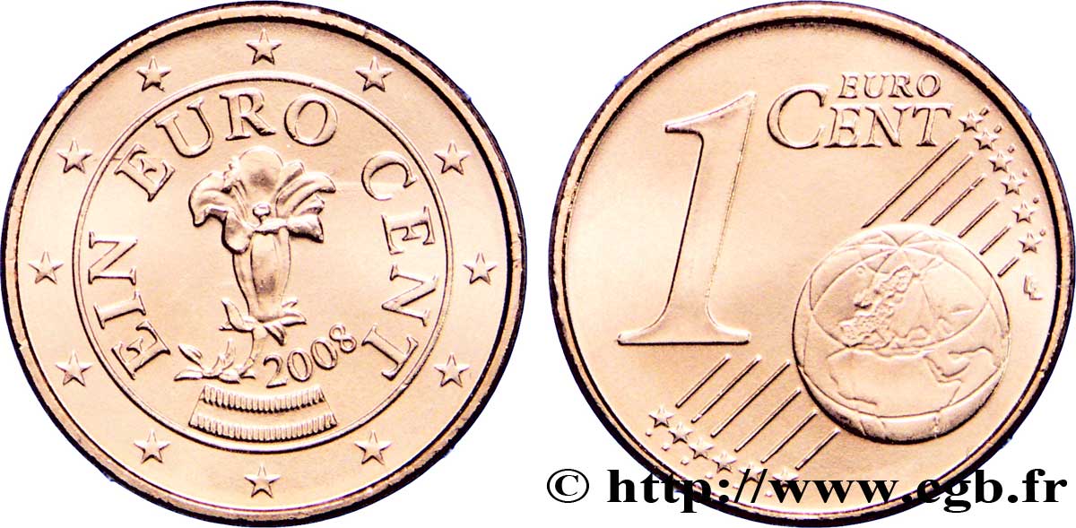 AUSTRIA 1 Cent GENTIANE 2008 SC63