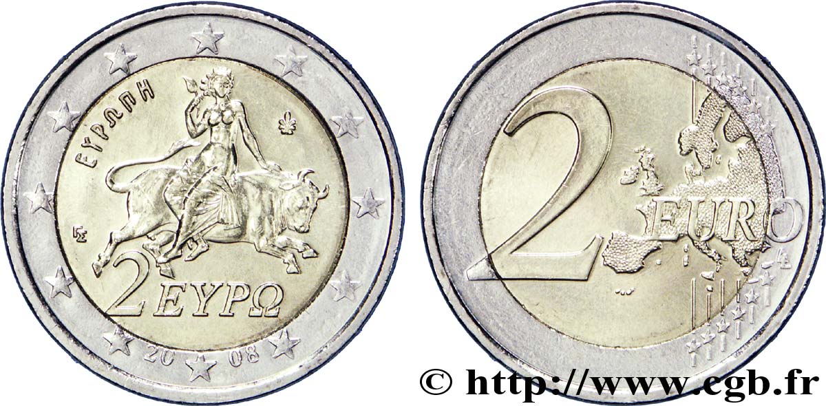 GRÈCE 2 Euro EUROPE tranche A 2008 SPL63