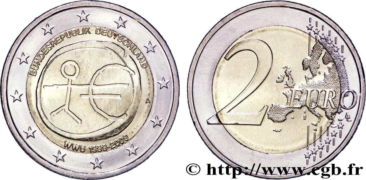 GERMANIA 2 Euro 10e ANNIVERSAIRE DE L’EURO - Berlin A 2009 MS