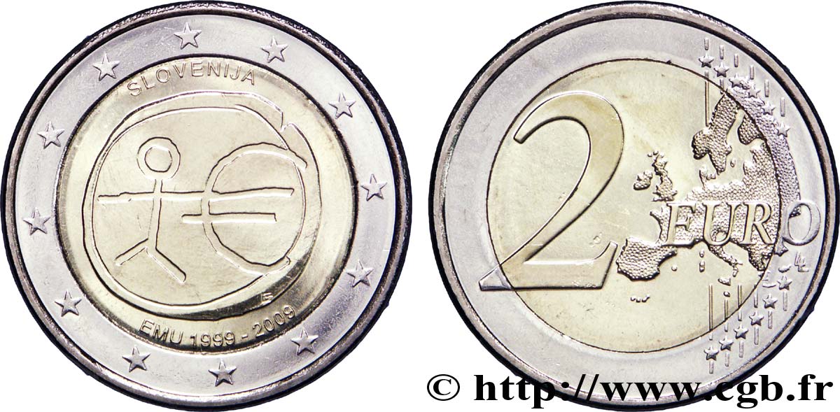 SLOVÉNIE 2 Euro 10ème ANNIVERSAIRE DE L’EURO tranche B 2009 SPL63