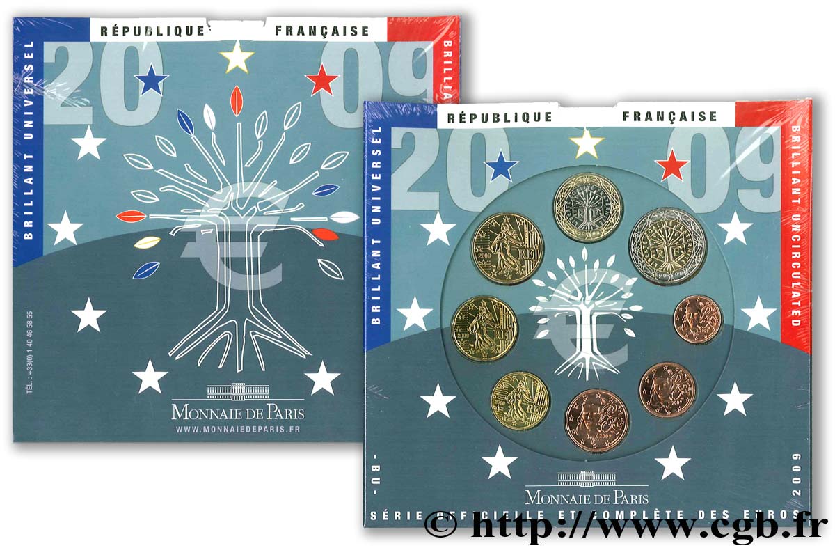 FRANKREICH SÉRIE Euro BRILLANT UNIVERSEL  2009