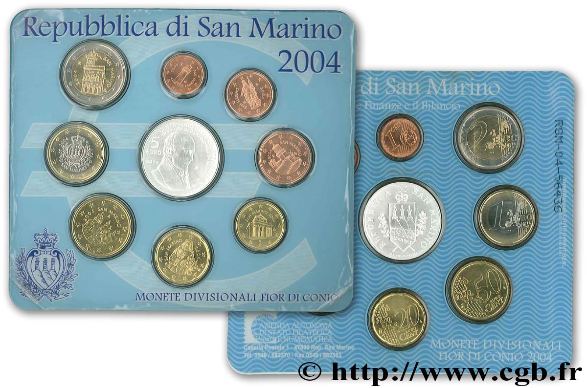 SAN MARINO SÉRIE Euro BRILLANT UNIVERSEL  2004 Brilliant Uncirculated