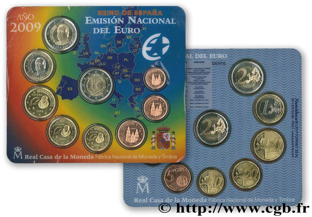 SPAIN SÉRIE Euro BRILLANT UNIVERSEL 2009 Brilliant Uncirculated