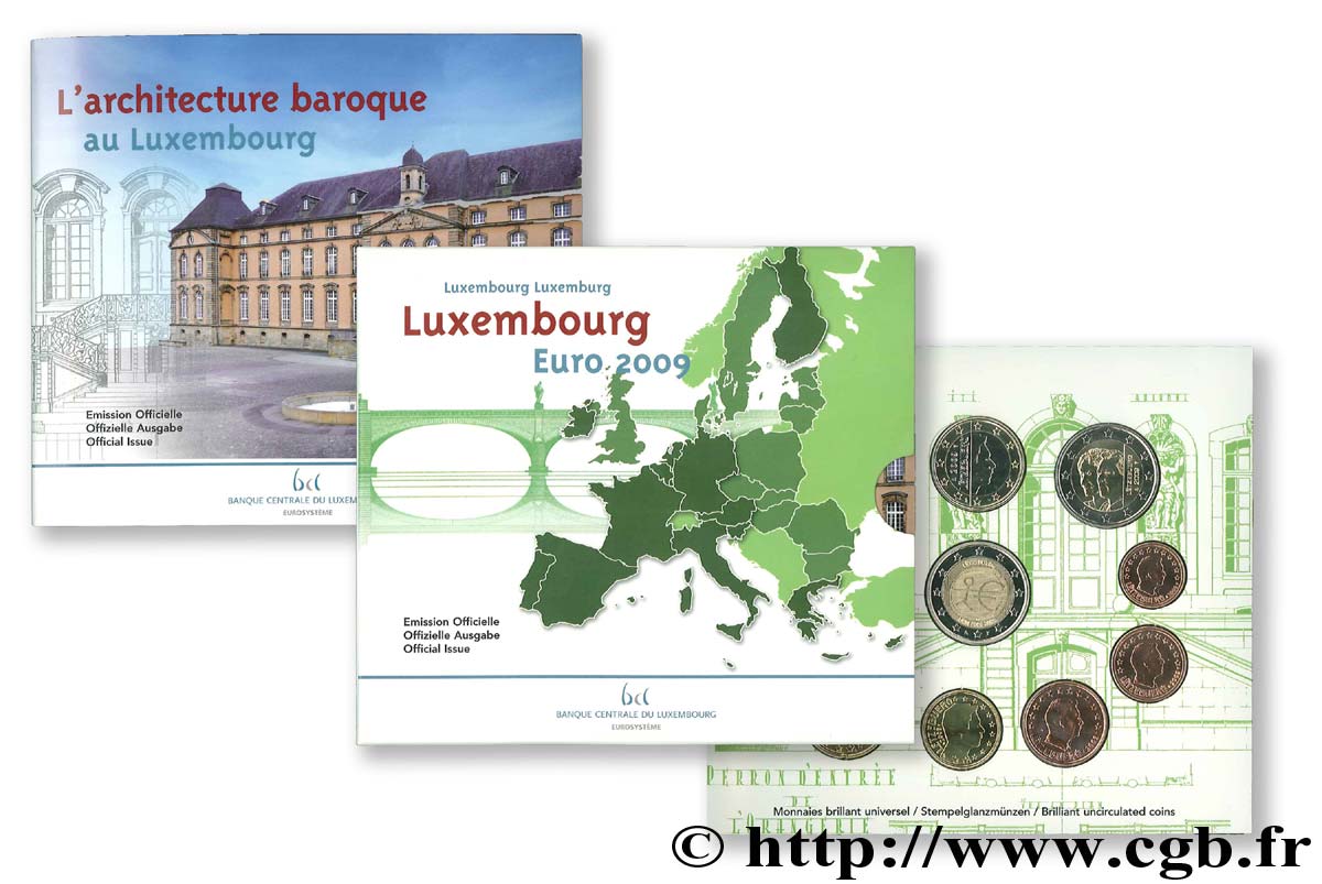 LUXEMBOURG SÉRIE Euro BRILLANT UNIVERSEL  2009 Brilliant Uncirculated
