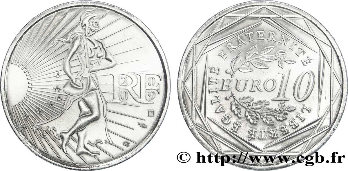 FRANCIA 10 Euro LA SEMEUSE 2009 MS63