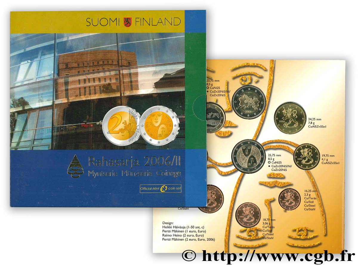 FINLANDIA SÉRIE Euro BRILLANT UNIVERSEL - 100 ans du suffrage universel en Finlande  2006 BU