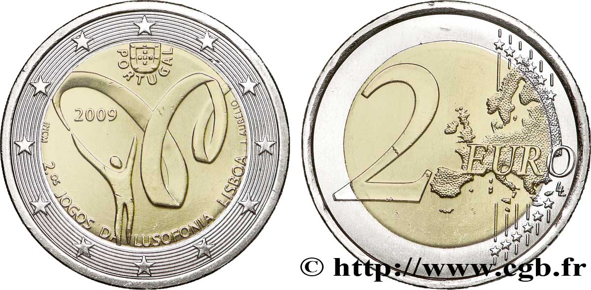 PORTUGAL 2 Euro JEUX DE LA LUSOPHONIE 2009 SPL