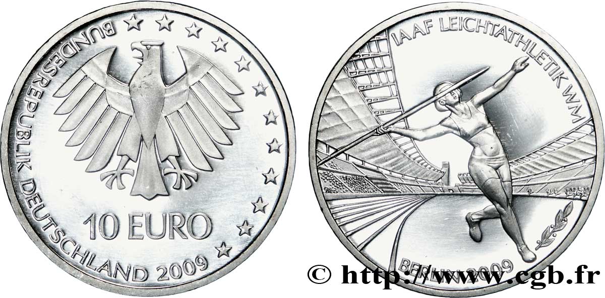 DEUTSCHLAND 10 euro COUPE DU MONDE D ATHLÉTISME IAAF DE BERLIN 2009