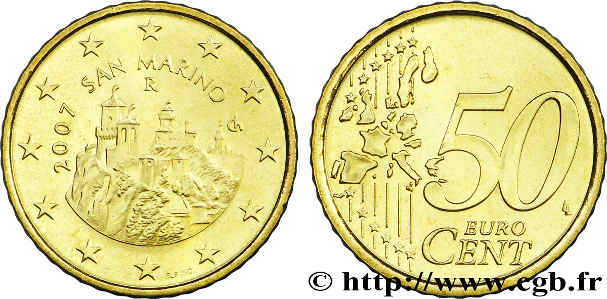 RÉPUBLIQUE DE SAINT- MARIN 50 Cent FORTERESSE 2007 SPL63