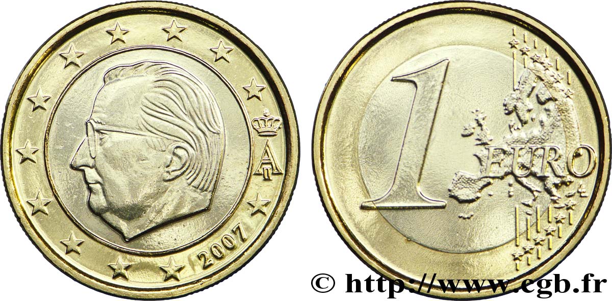 BELGIEN 1 Euro ALBERT II - second revers 2007