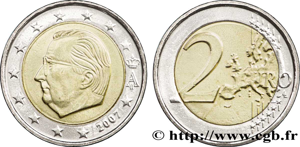 BELGIUM 2 Euro ALBERT II tranche A 2007 MS63