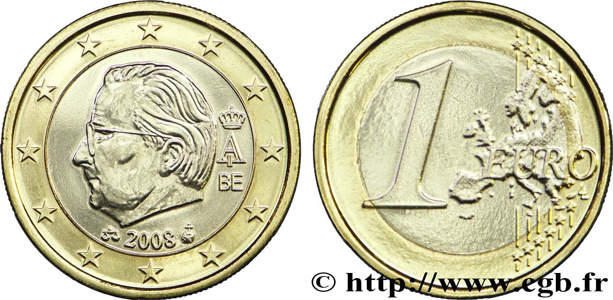 BELGIEN 1 Euro ALBERT II - second type 2008
