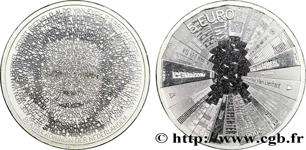 NETHERLANDS 5 Euro ARCHITECTURE DES PAYS-BAS 2008 MS