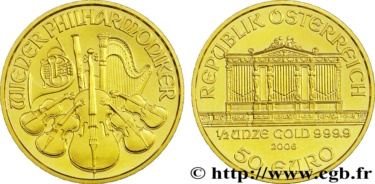 AUSTRIA 50 Euro LE PHILARMONIQUE DE VIENNE 2006 SC63