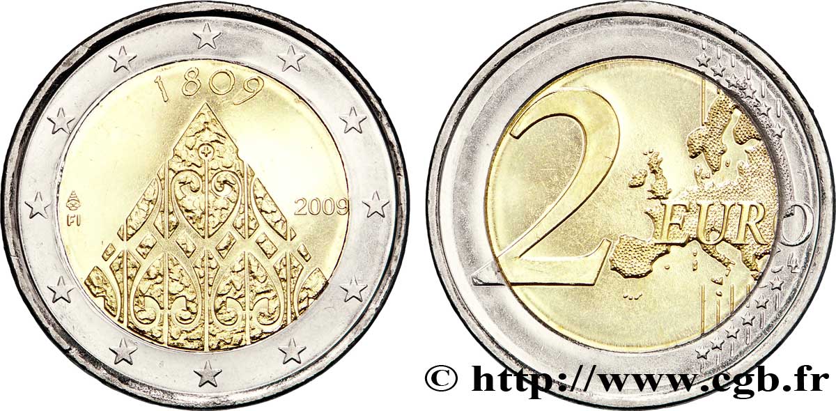 FINLANDE 2 Euro BICENTENAIRE DE L’AUTONOMIE DE LA FINLANDE - DIÈTE DE PORVOO  2009 SPL