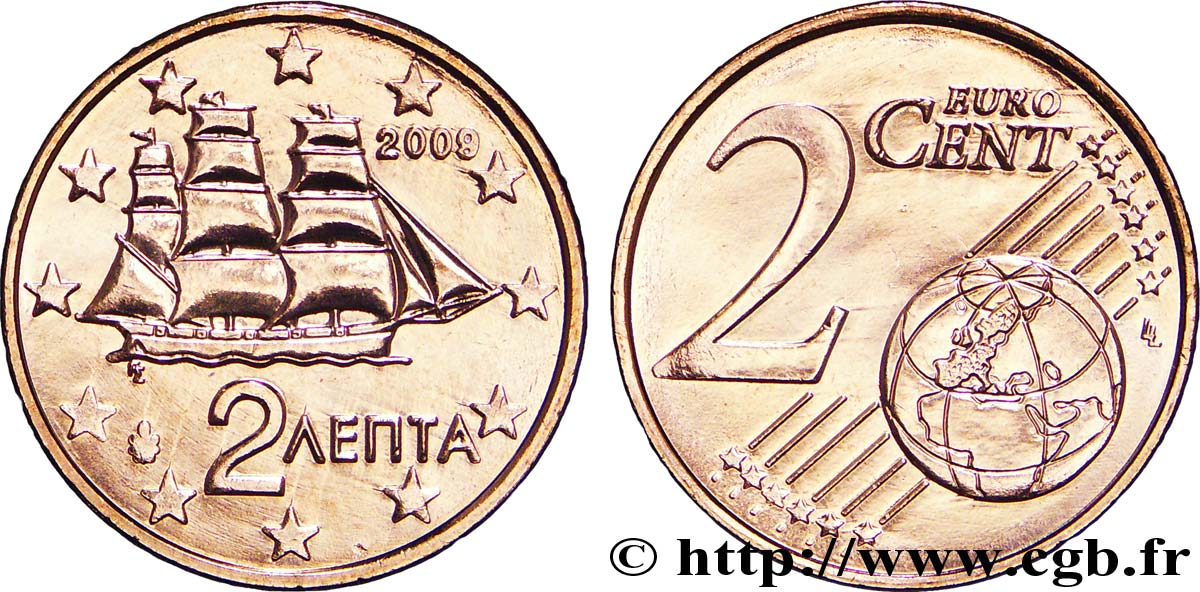 GRÈCE 2 Cent CORVETTE 2009 SPL63