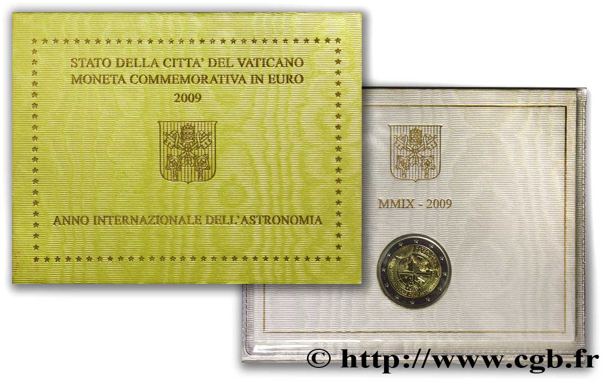 VATICAN 2 Euro ANNÉE INTERNATIONALE DE L’ASTRONOMIE 2009 Brilliant Uncirculated