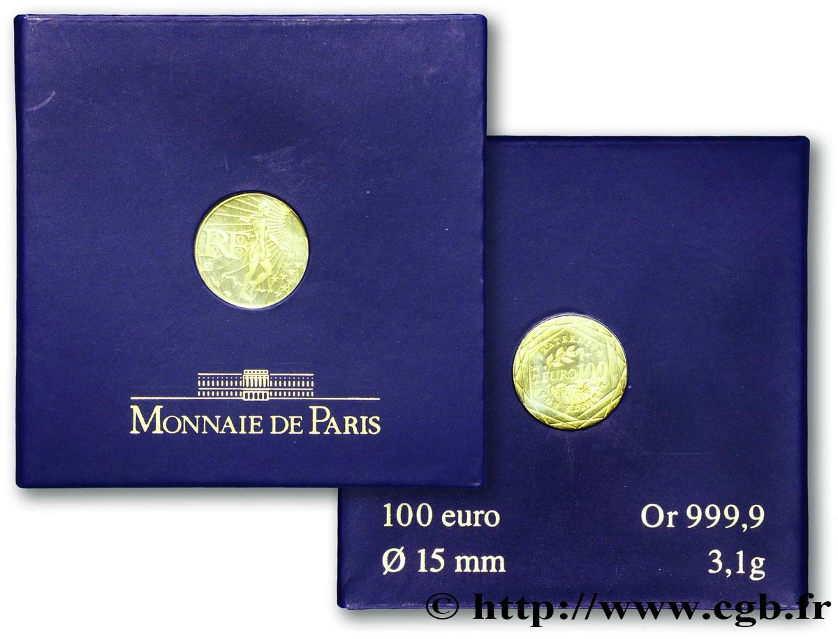 FRANCE 100 Euro LA SEMEUSE (or) 2009 Brilliant Uncirculated