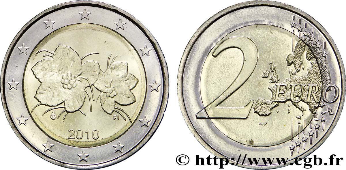 FINLAND 2 Euro PETIT MÛRIER tranche A 2010 MS63