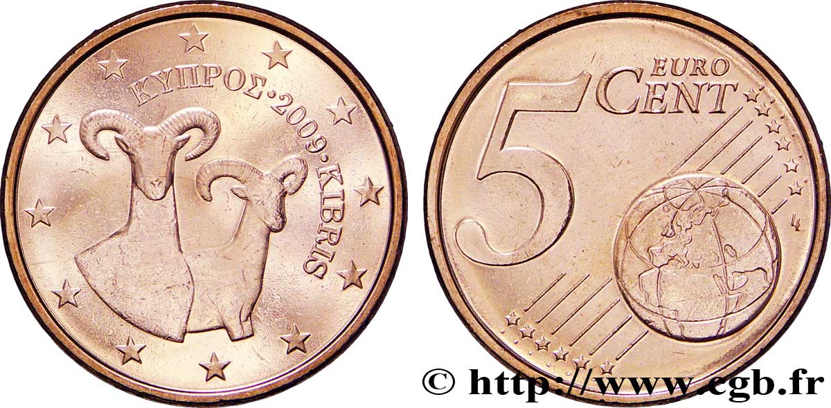 CYPRUS 5 Cent MOUFLON 2009 MS63