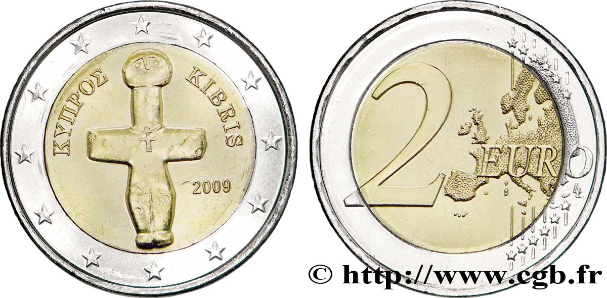 CHIPRE 2 Euro IDOLE DE POMOS tranche A   2009 SC63