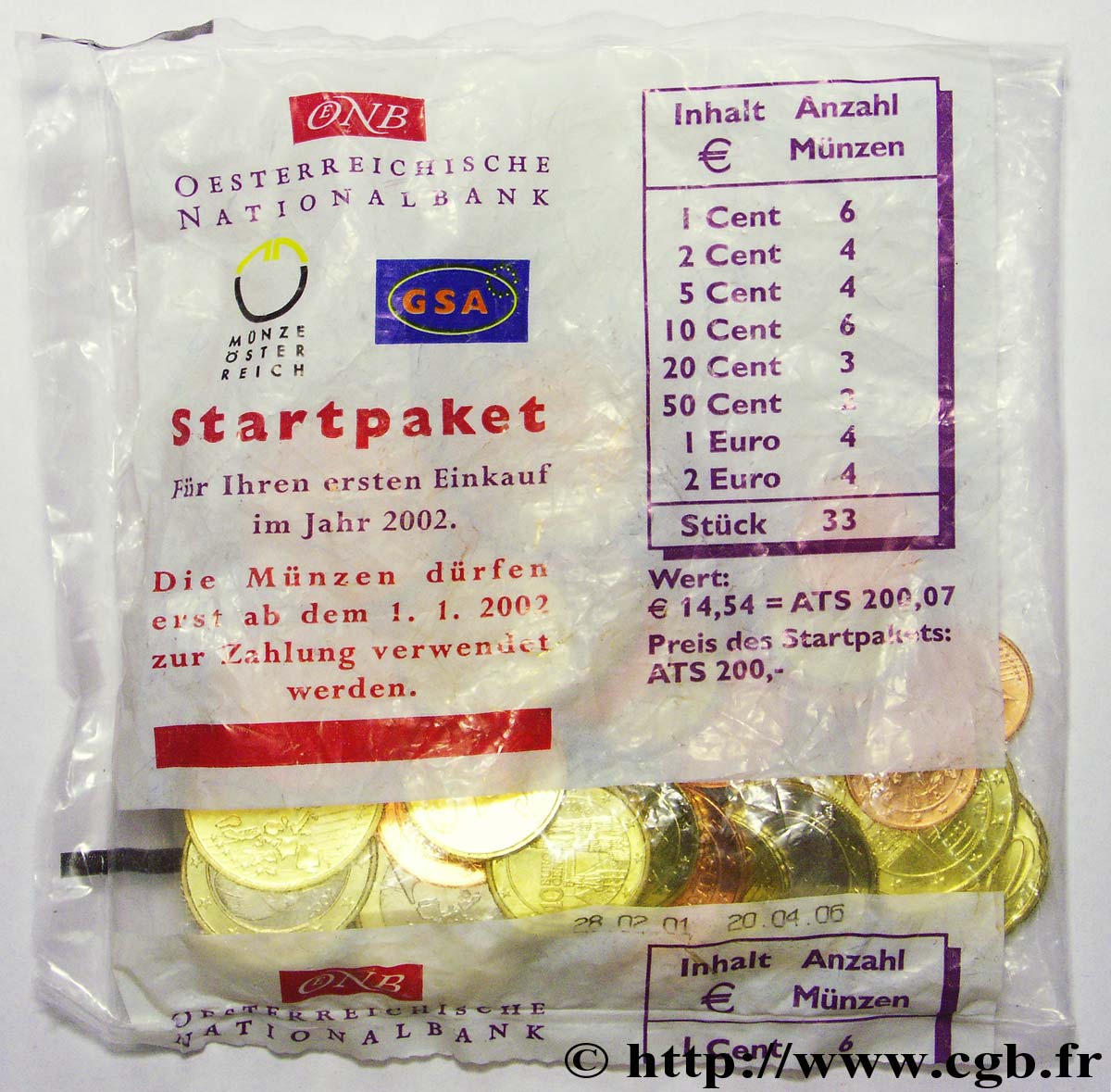 AUSTRIA KIT DE PRÉ-ALIMENTATION 29 PIÈCES 2002 MS