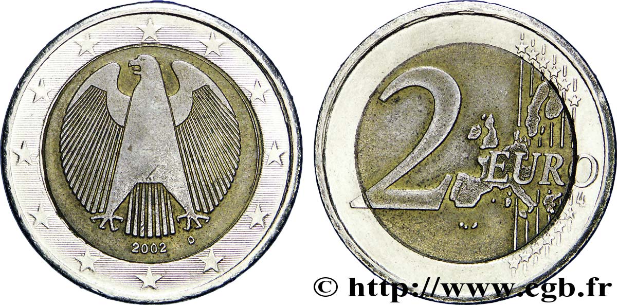 GERMANY Faux de 2 Euro AIGLE HÉRALDIQUE tranche B - Munich D 2002 AU