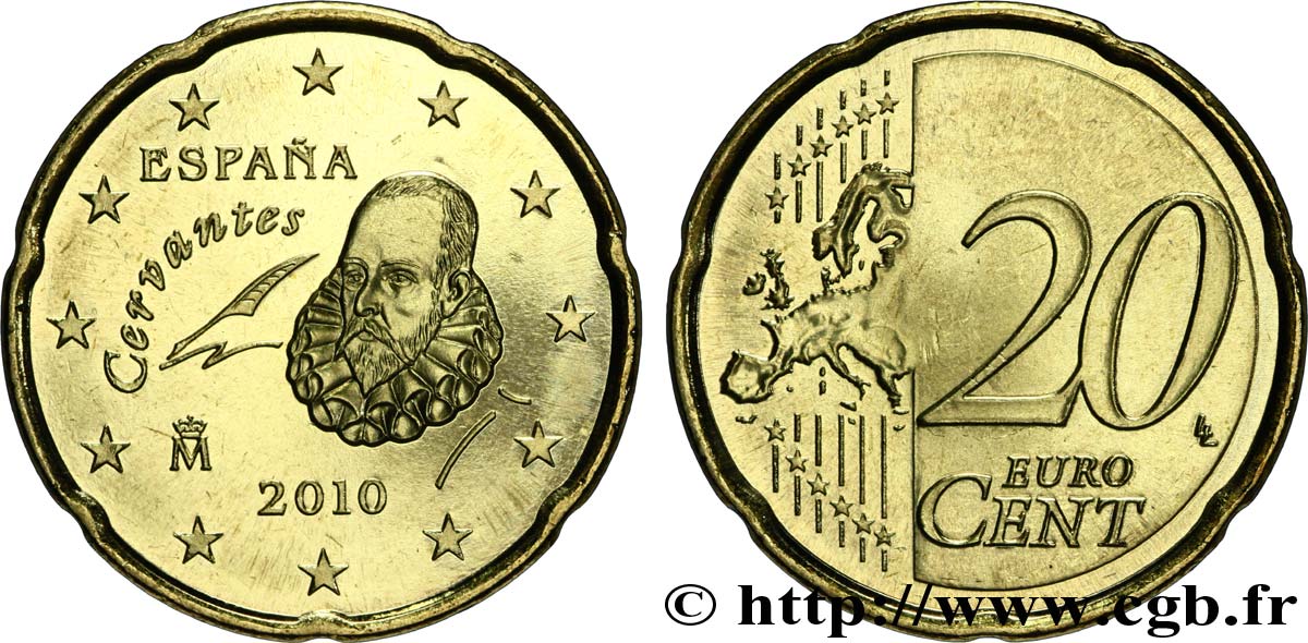 SPANIEN 20 Cent CERVANTÈS 2010