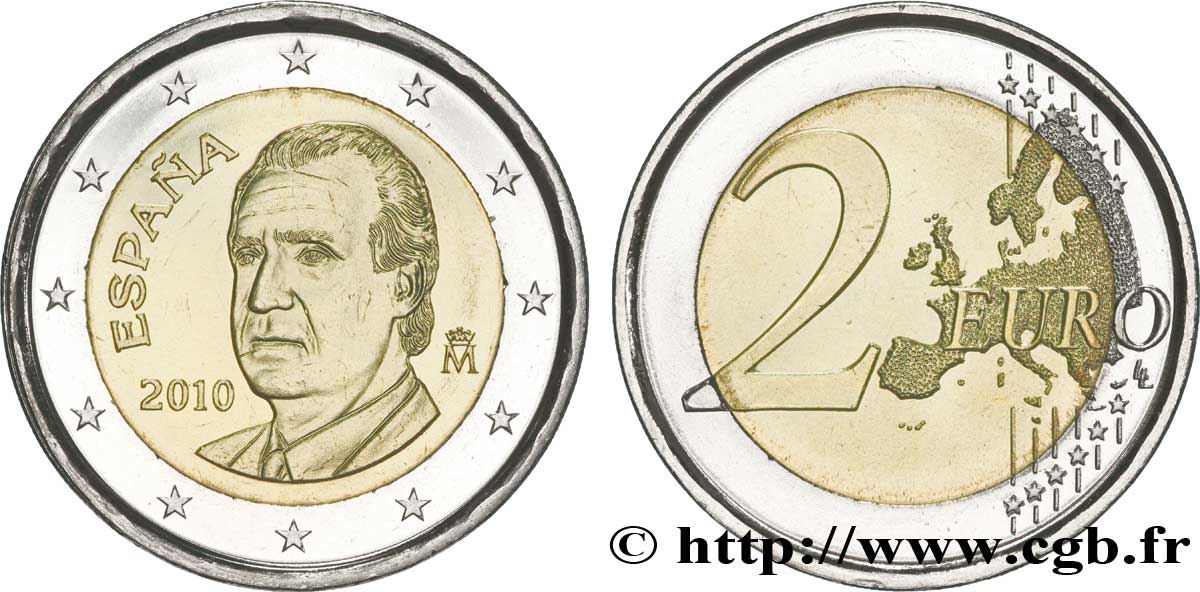 SPANIEN 2 Euro JUAN-CARLOS I tranche B 2010
