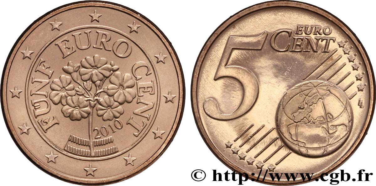 AUSTRIA 5 Cent PRIMEVÈRE 2010 SC63