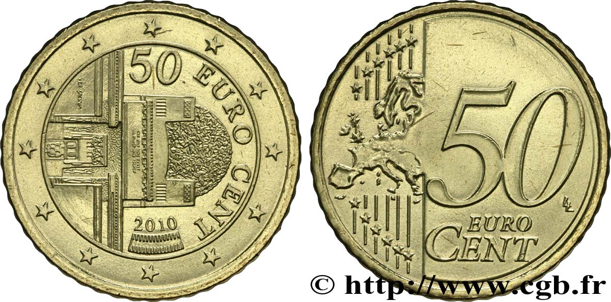 AUSTRIA 50 Cent DE LA SÉCESSION 2010 MS63